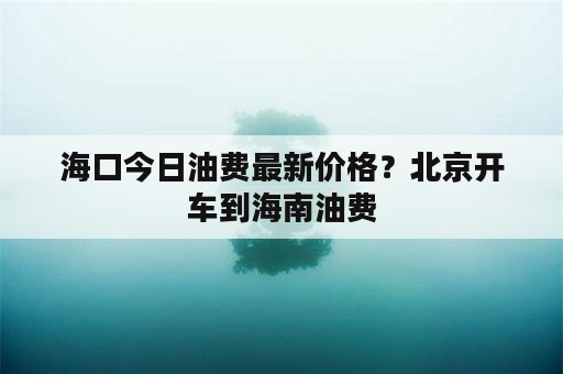 海口今日油费最新价格？北京开车到海南油费