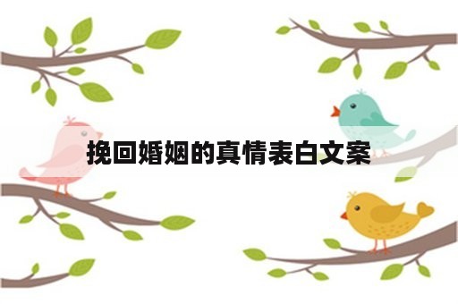 挽回婚姻的真情表白文案