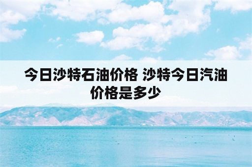 今日沙特石油价格 沙特今日汽油价格是多少