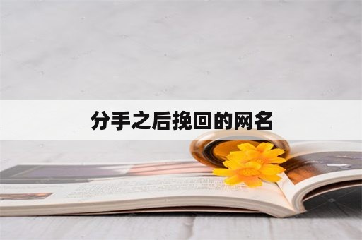 分手之后挽回的网名