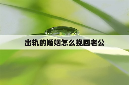 出轨的婚姻怎么挽回老公