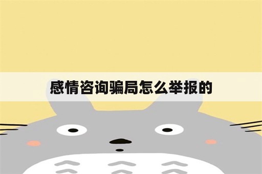 感情咨询骗局怎么举报的