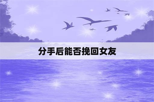 分手后能否挽回女友