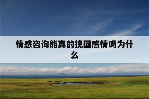 情感咨询能真的挽回感情吗为什么