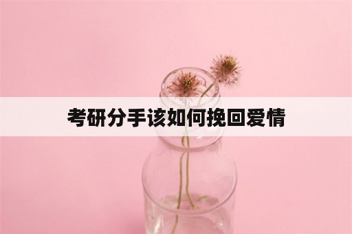 考研分手该如何挽回爱情