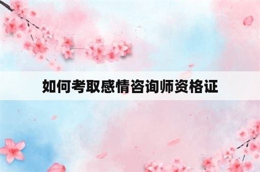 如何考取感情咨询师资格证