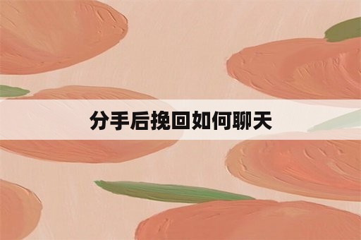 分手后挽回如何聊天