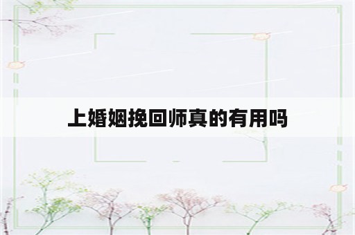 上婚姻挽回师真的有用吗