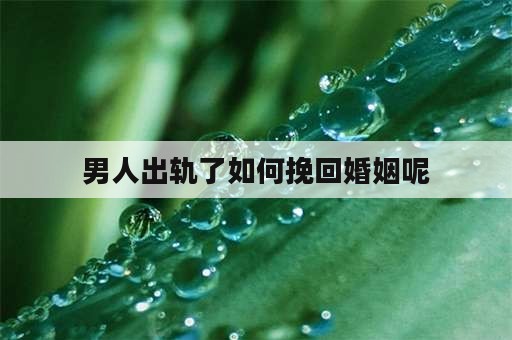 男人出轨了如何挽回婚姻呢