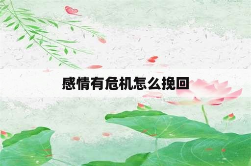 感情有危机怎么挽回