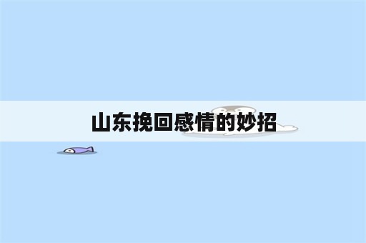 山东挽回感情的妙招