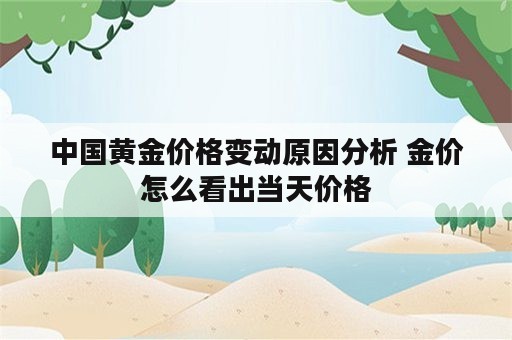 中国黄金价格变动原因分析 金价怎么看出当天价格