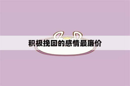 积极挽回的感情最廉价