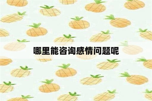 哪里能咨询感情问题呢