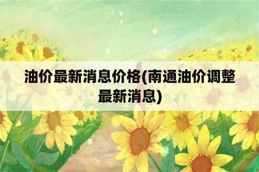 油价最新消息价格(南通油价调整最新消息)