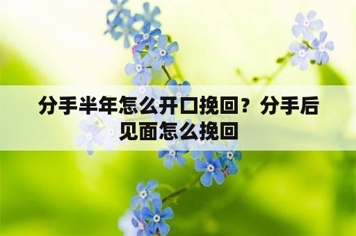 分手半年怎么开口挽回？分手后见面怎么挽回