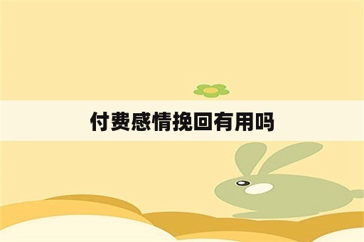 付费感情挽回有用吗