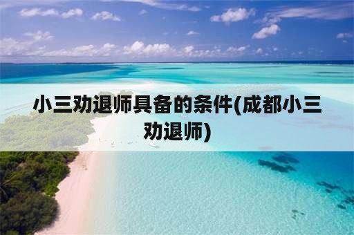 小三劝退师具备的条件(成都小三劝退师)