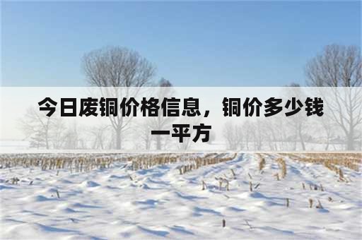 今日废铜价格信息，铜价多少钱一平方