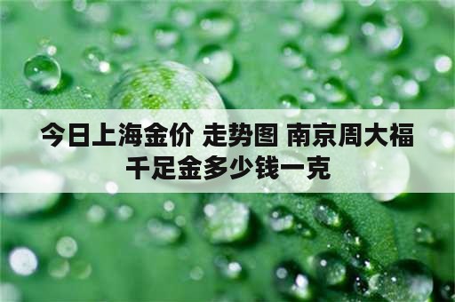 今日上海金价 走势图 南京周大福千足金多少钱一克