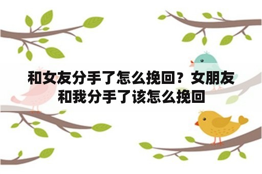 和女友分手了怎么挽回？女朋友和我分手了该怎么挽回