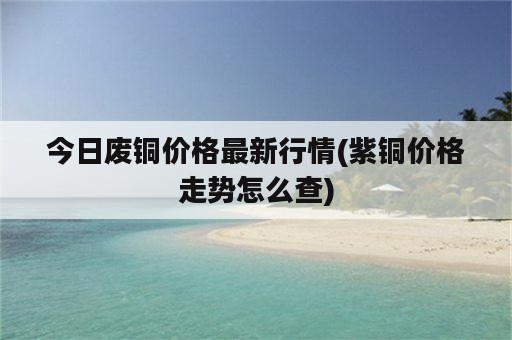 今日废铜价格最新行情(紫铜价格走势怎么查)