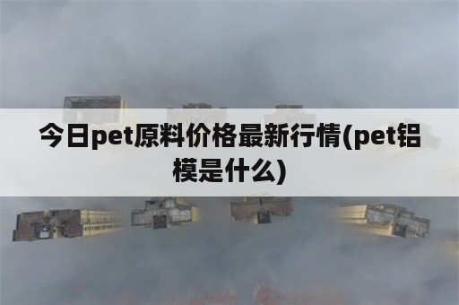 今日pet原料价格最新行情(pet铝模是什么)