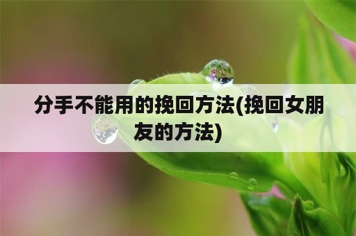 分手不能用的挽回方法(挽回女朋友的方法)