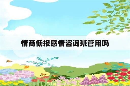 情商低报感情咨询班管用吗