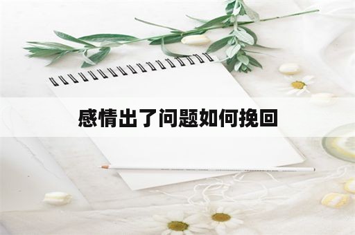 感情出了问题如何挽回