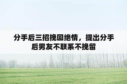 分手后三招挽回绝情，提出分手后男友不联系不挽留