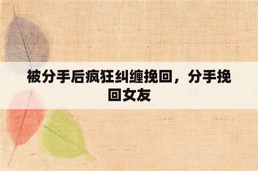 被分手后疯狂纠缠挽回，分手挽回女友