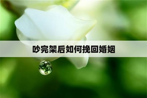 吵完架后如何挽回婚姻