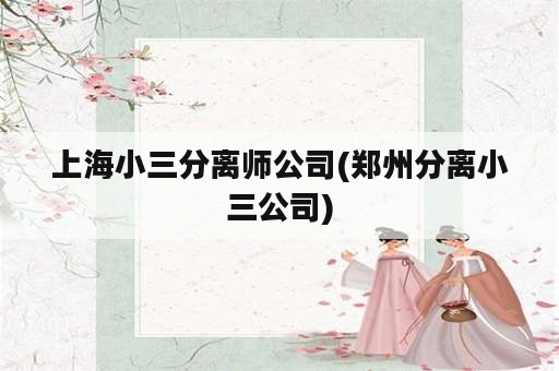 上海小三分离师公司(郑州分离小三公司)