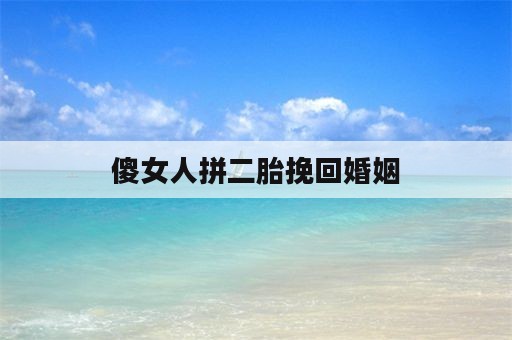 傻女人拼二胎挽回婚姻