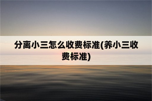 分离小三怎么收费标准(养小三收费标准)