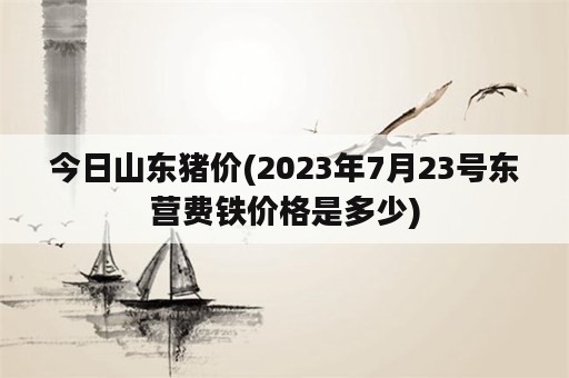 今日山东猪价(2023年7月23号东营费铁价格是多少)