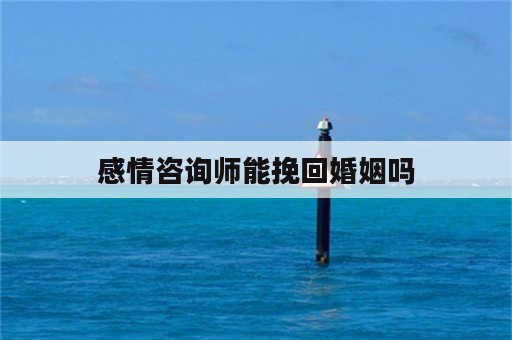 感情咨询师能挽回婚姻吗