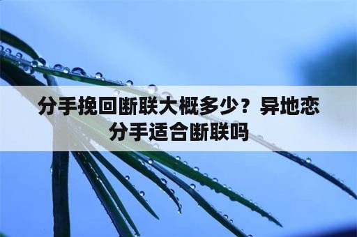 分手挽回断联大概多少？异地恋分手适合断联吗