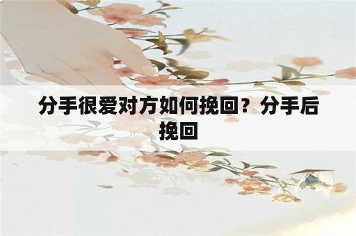 分手很爱对方如何挽回？分手后挽回