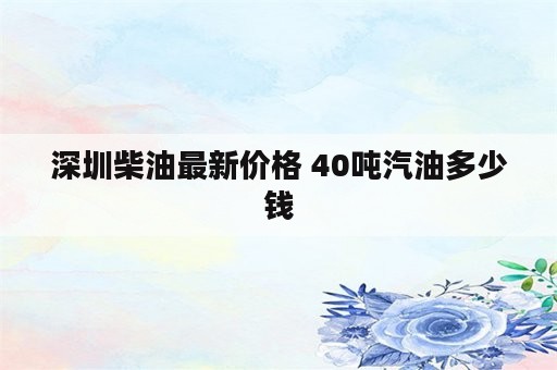 深圳柴油最新价格 40吨汽油多少钱