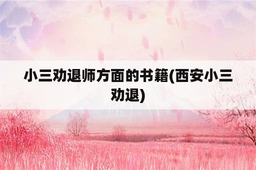 小三劝退师方面的书籍(西安小三劝退)