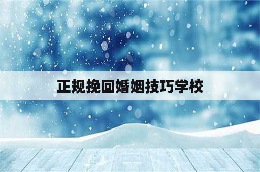 正规挽回婚姻技巧学校