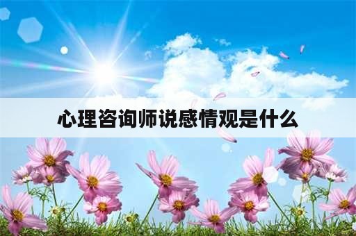 心理咨询师说感情观是什么