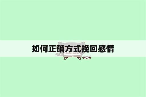 如何正确方式挽回感情