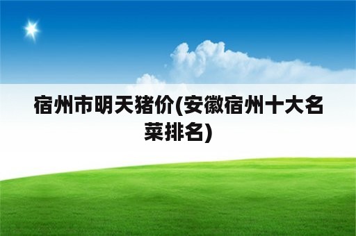 宿州市明天猪价(安徽宿州十大名菜排名)