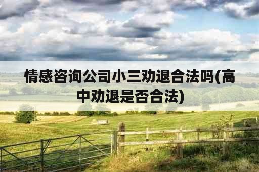 情感咨询公司小三劝退合法吗(高中劝退是否合法)