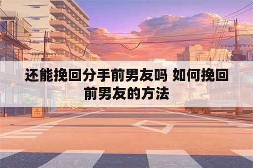 还能挽回分手前男友吗 如何挽回前男友的方法