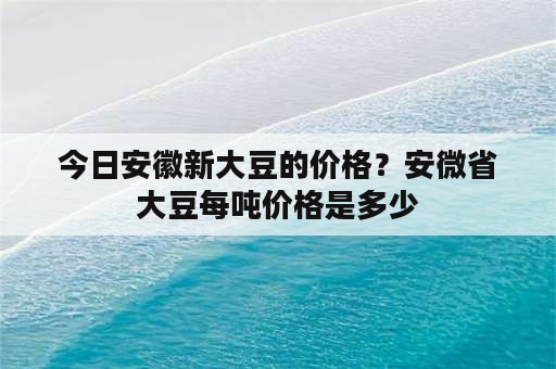 今日安徽新大豆的价格？安微省大豆每吨价格是多少