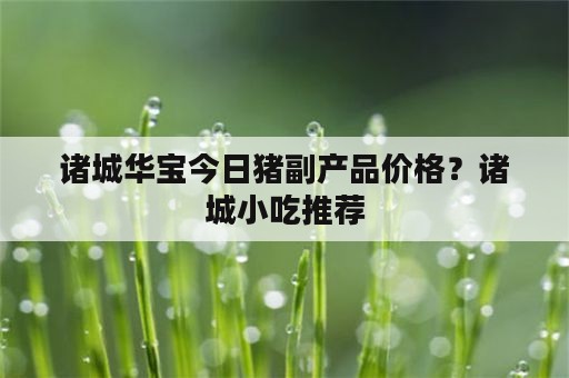 诸城华宝今日猪副产品价格？诸城小吃推荐